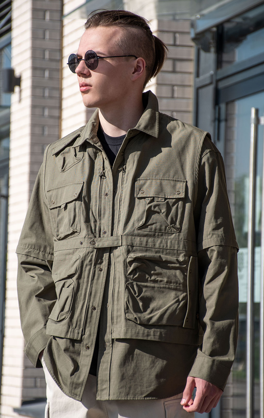 Ветровка трансформер ALPHA INDUSTRIES C-1 MOD SHIRT JACKET SS 24 m OG-107 green 