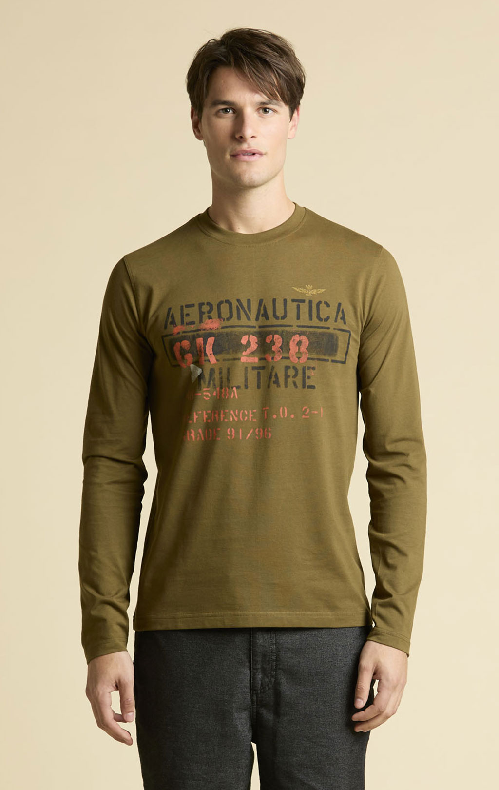 Лонгслив AERONAUTICA MILITARE FW 25/26/BD dark olive (TS 2486)