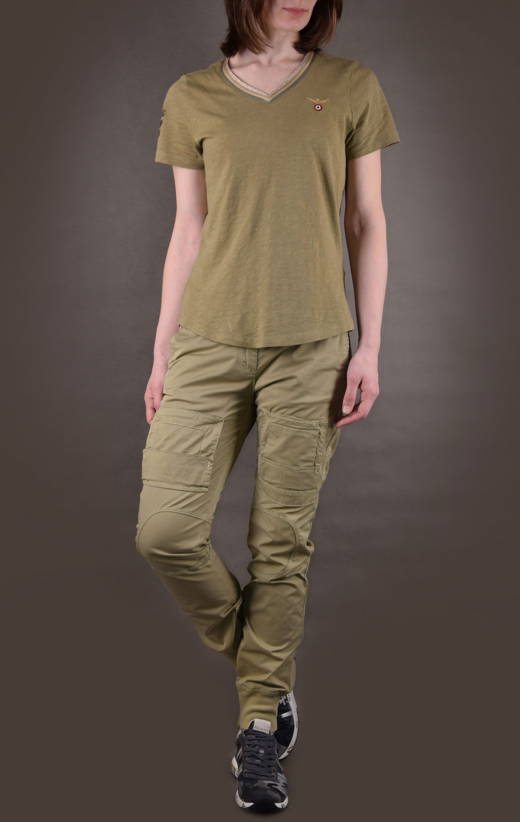 Женская футболка AERONAUTICA MILITARE SS19 verde chiaro (TS 1592) 