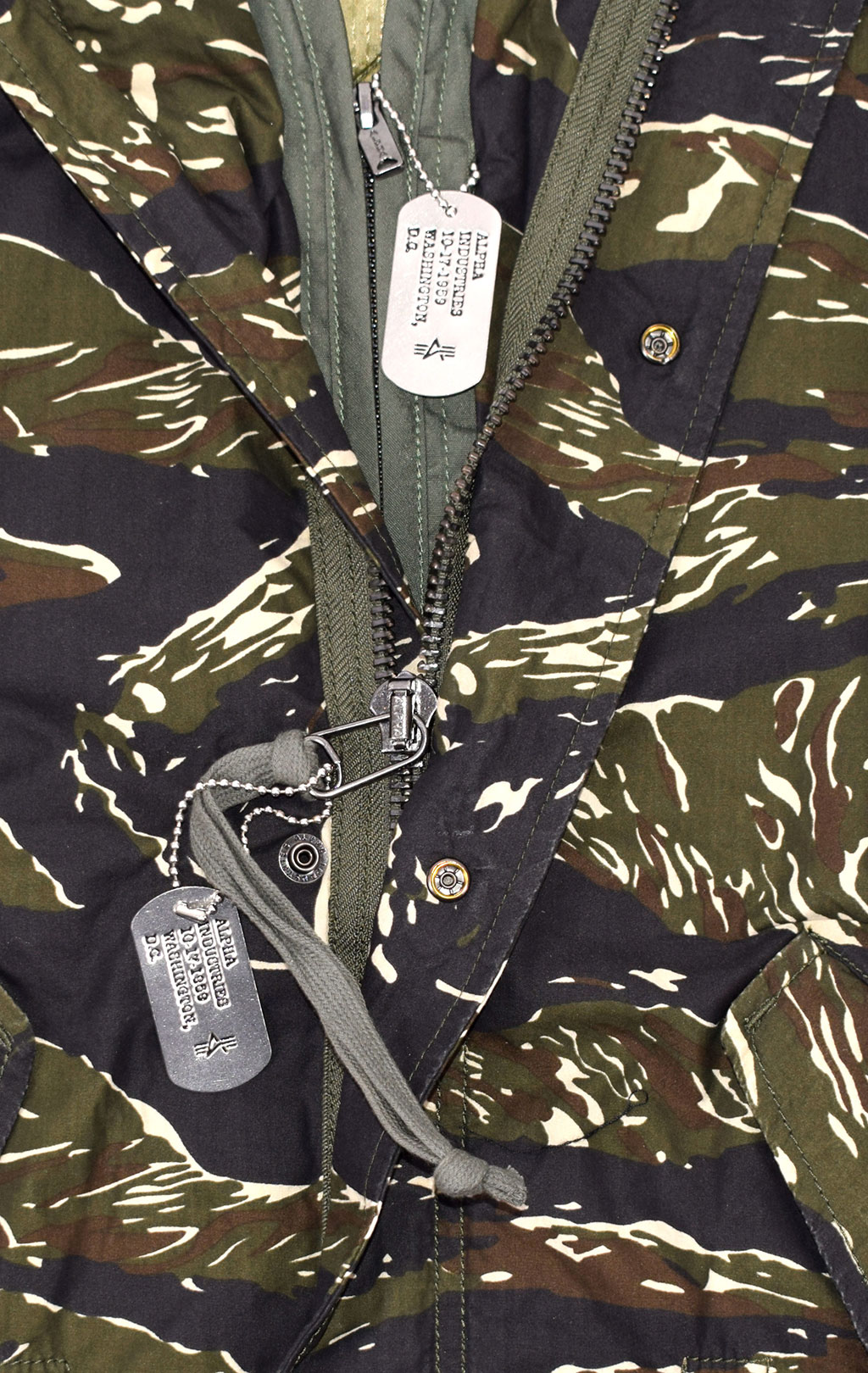 Парка ALPHA INDUSTRIES DEFENDER FISHTAIL original fit tiger camo 