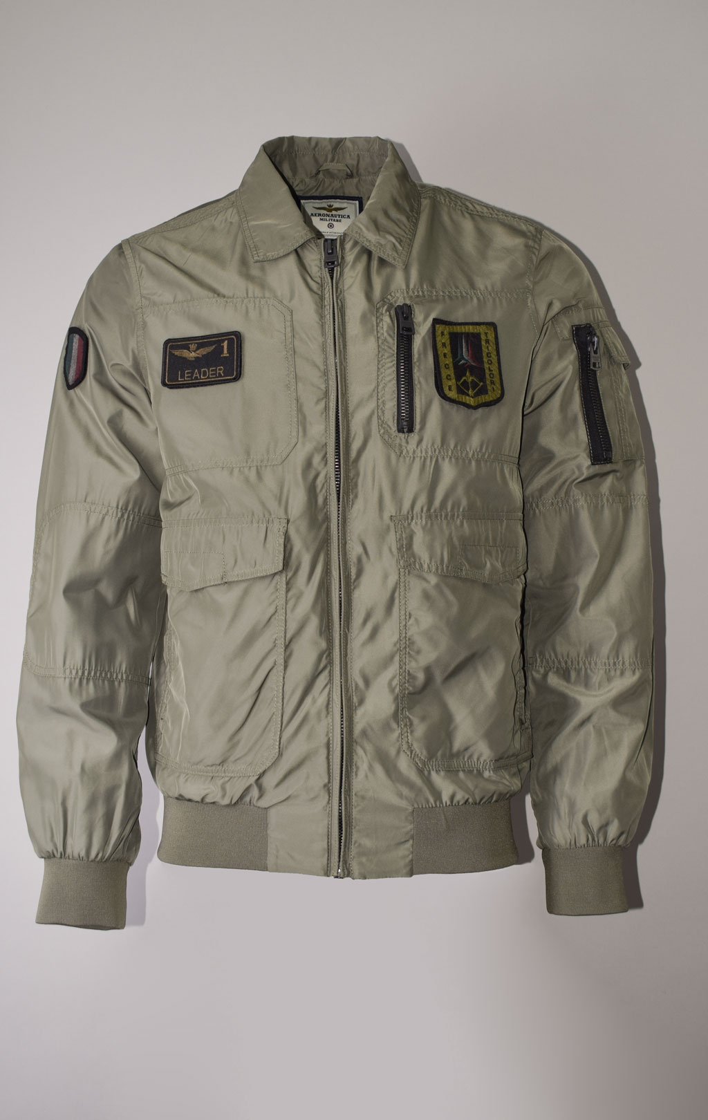 Ветровка-бомбер AERONAUTICA MILITARE big size SS 23 m/BD verde (AB 2071) 