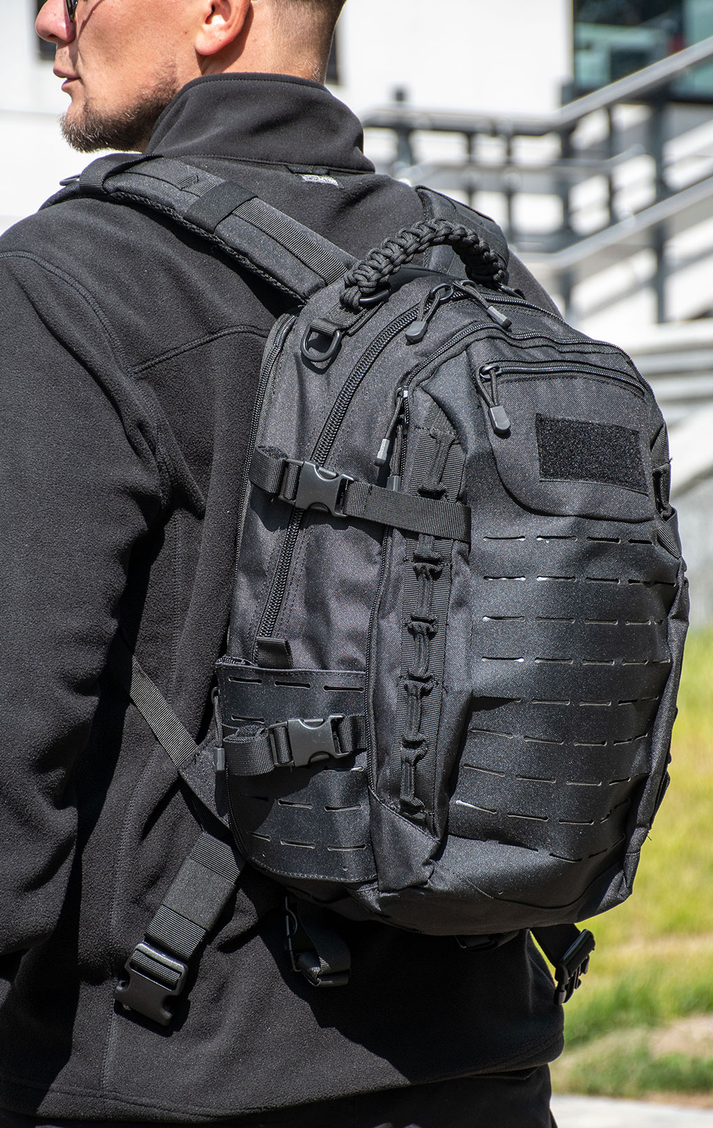Рюкзак тактический 30L front laser cut, paracord black BS-544 Китай