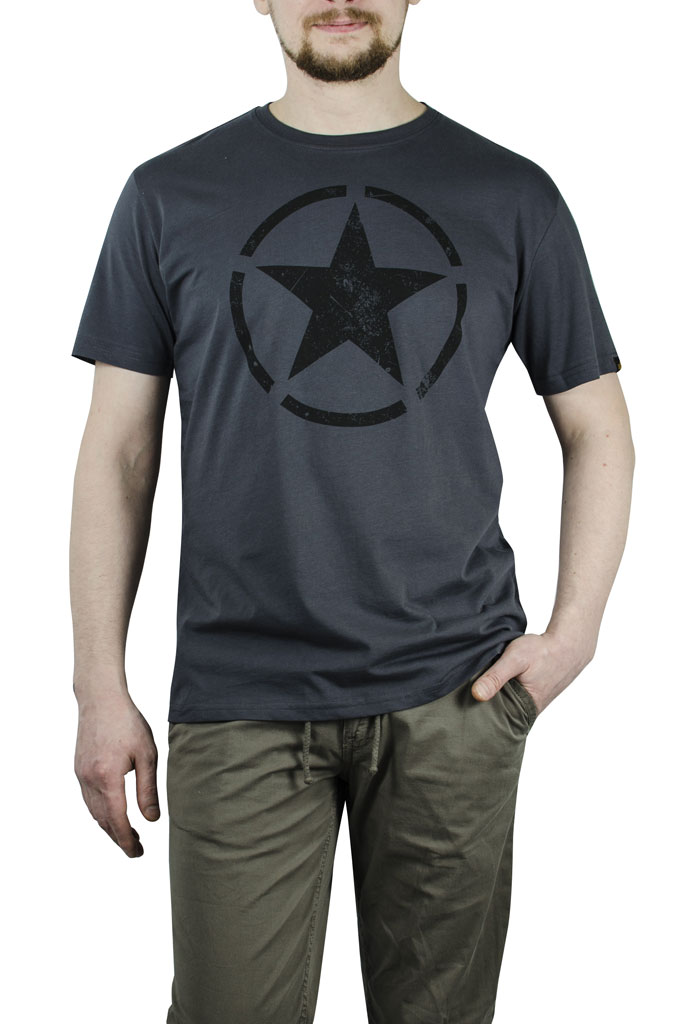 Футболка ALPHA INDUSTRIES STAR T grey black 