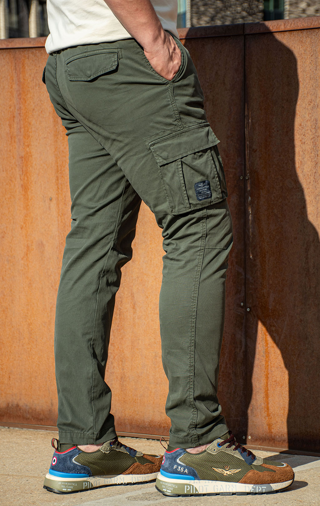Брюки-карго AERONAUTICA MILITARE плотные FW 25/26/AL beluga grey (PA 1329) 