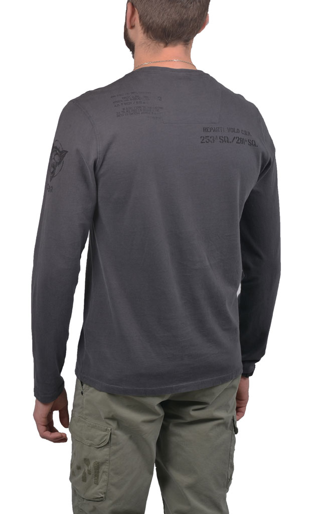 Лонгслив AERONAUTICA MILITARE grigio scuro (TS 1217)