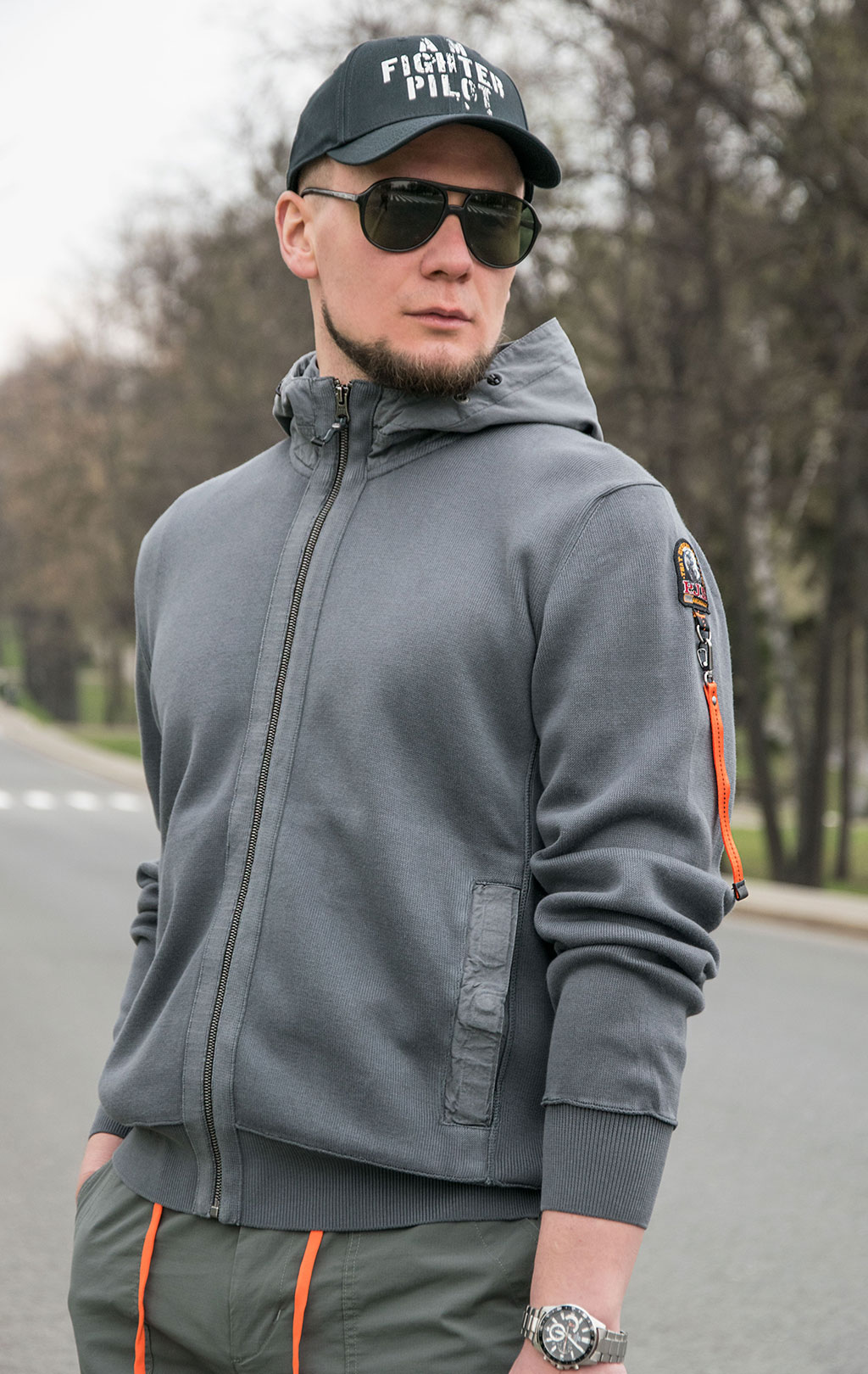 Толстовка с капюшоном PARAJUMPERS DOMINIC на молнии SS 23 goblin blue 