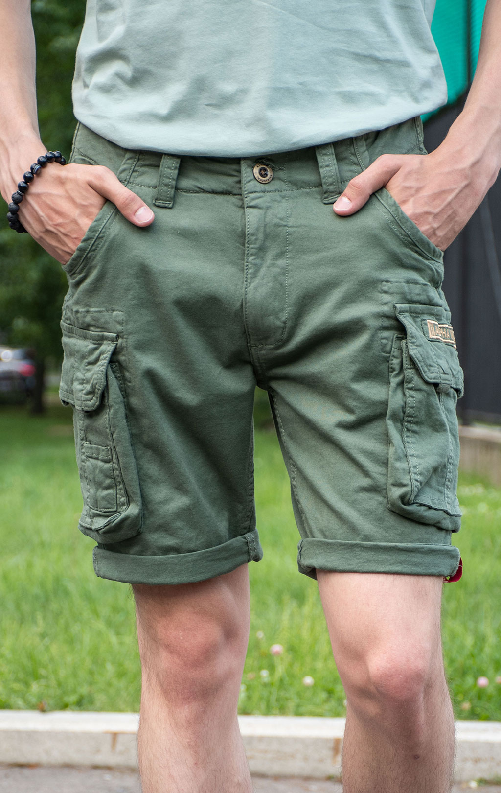 Шорты ALPHA INDUSTRIES CREW SHORT vintage green 