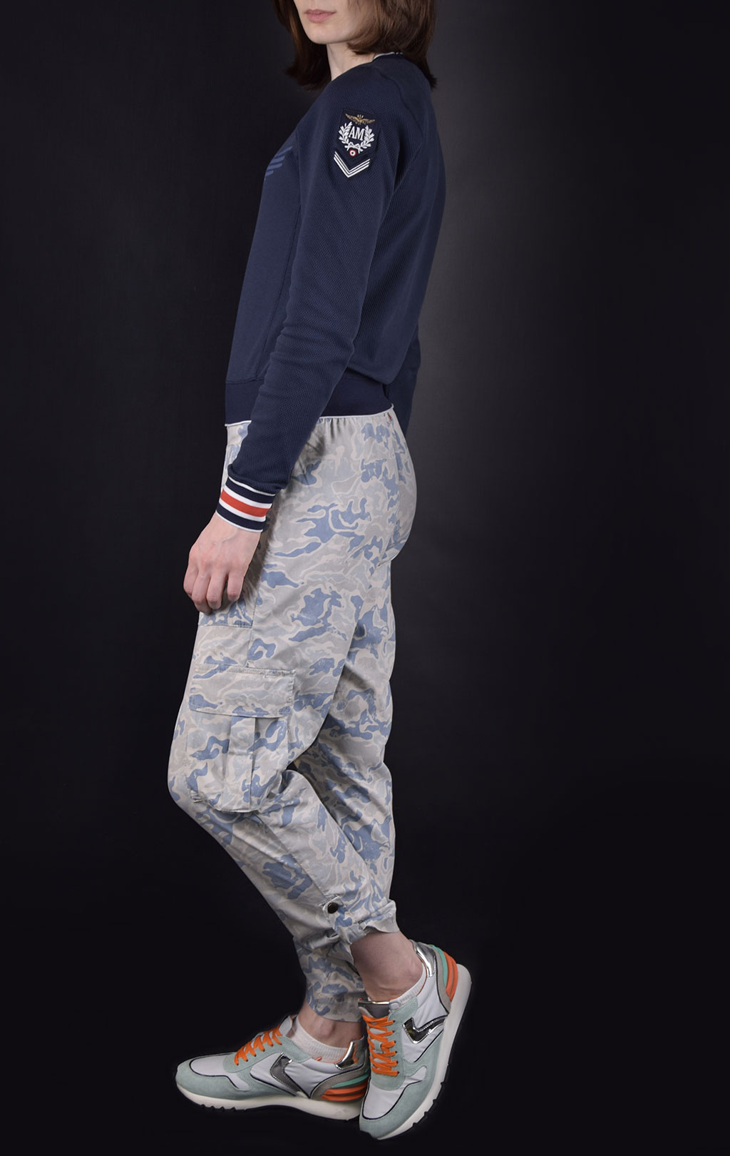 Женский свитшот AERONAUTICA MILITARE SS19 blue navy (FE 1358) 