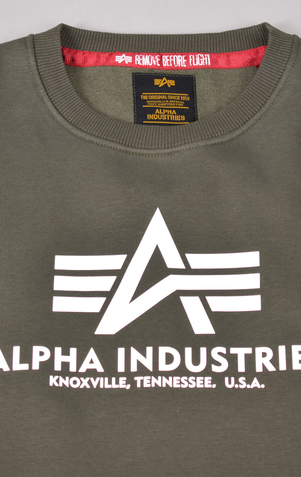 Свитшот ALPHA INDUSTRIES BASIC SWEATER REFLECTIVE dark olive 