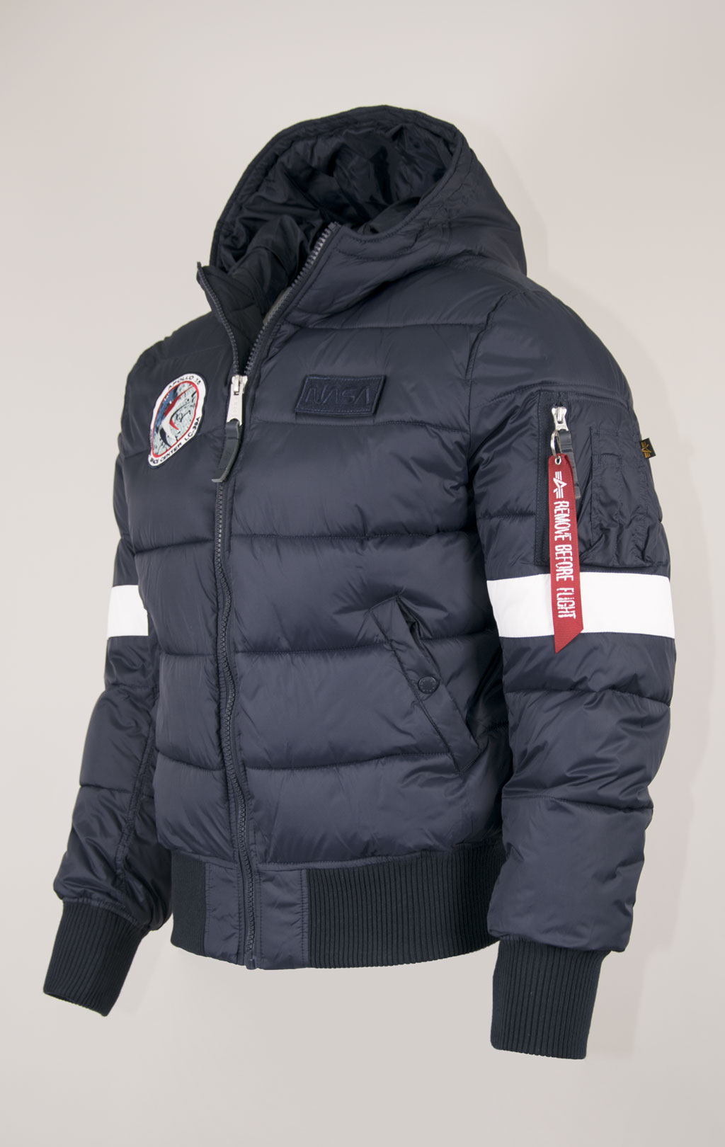 Куртка ALPHA INDUSTRIES HOODED PUFFER FD NASA rep. blue 