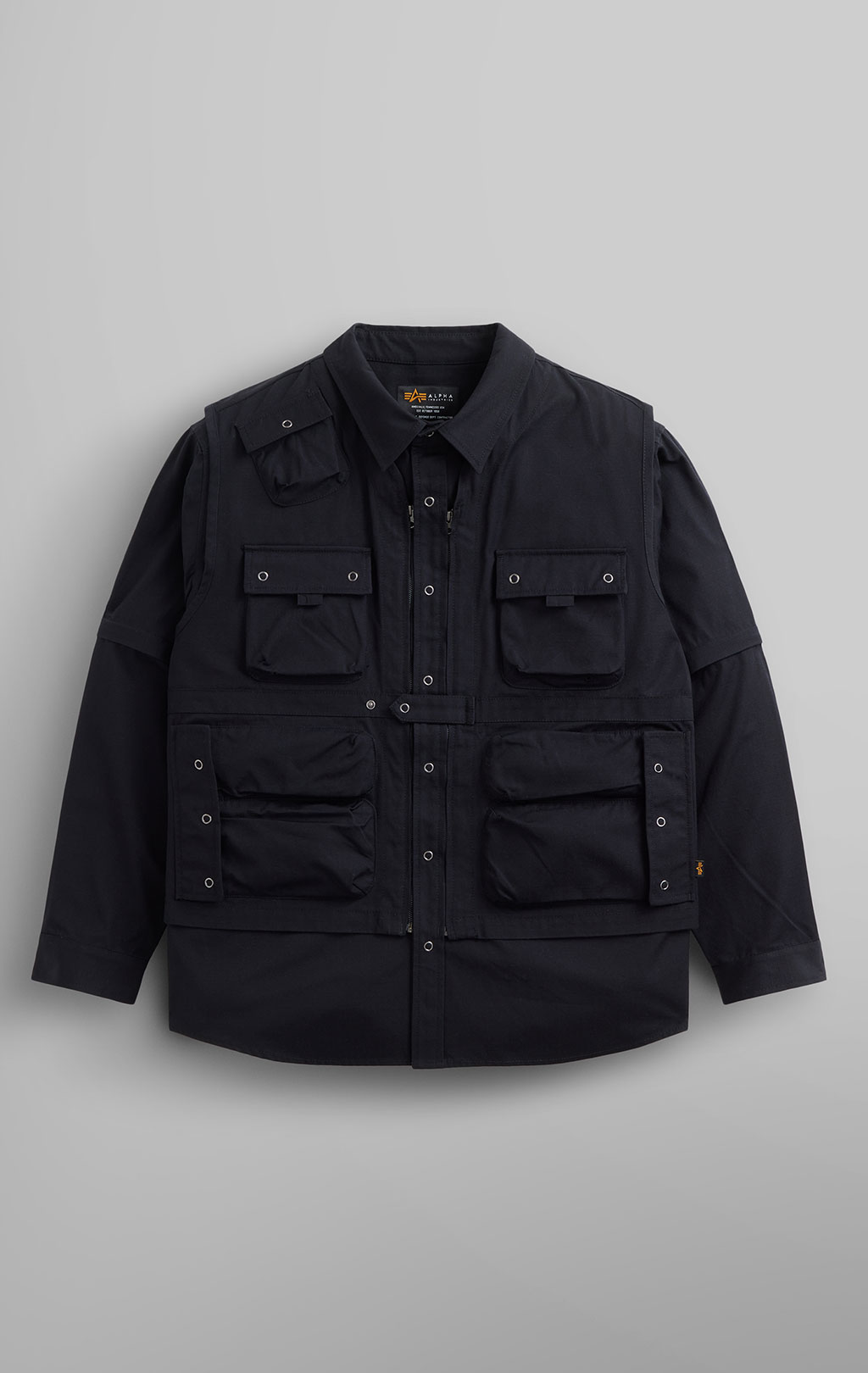 Ветровка трансформер ALPHA INDUSTRIES C-1 MOD SHIRT JACKET SS 24 m black 