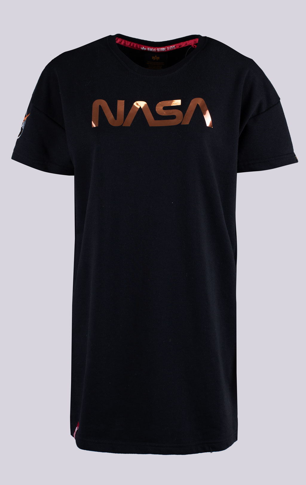 Женская футболка ALPHA INDUSTRIES NASA LONG T OS black 