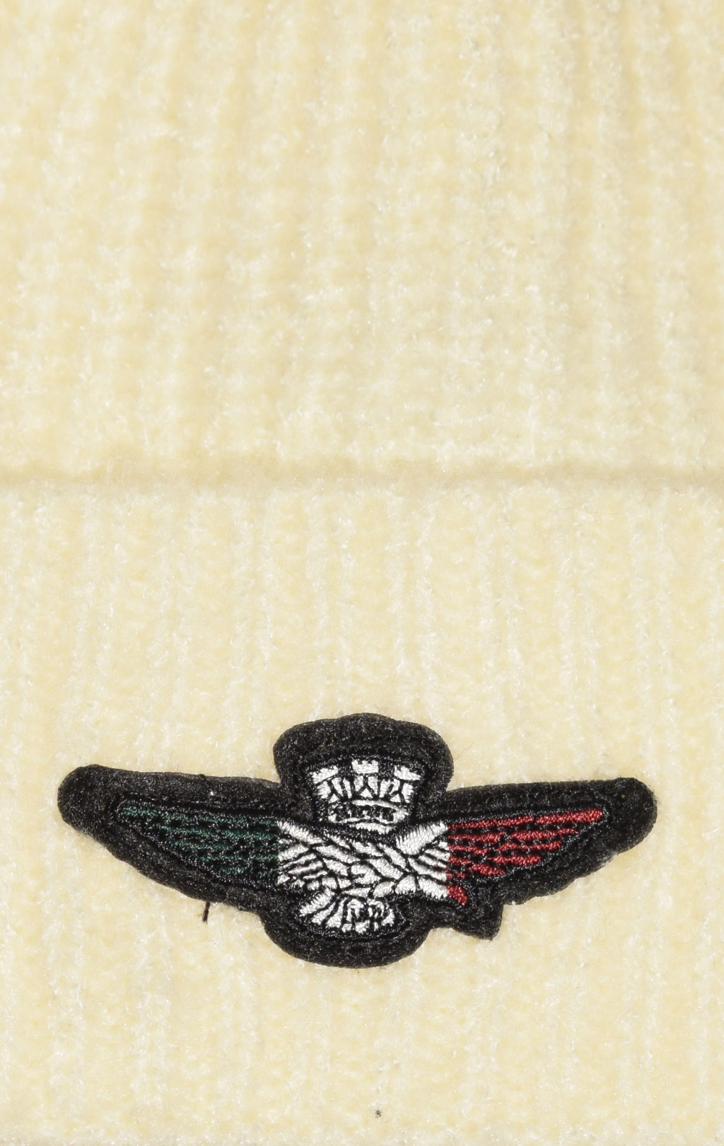 Шапка вязаная AERONAUTICA MILITARE FW 23/24/CN bianco panna (CU 034)