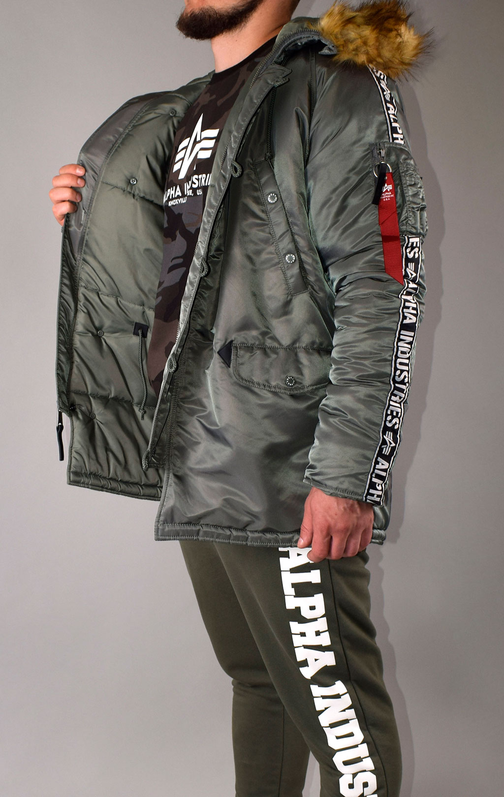 Аляска ALPHA INDUSTRIES AL-TAPE N-3B vintage green 