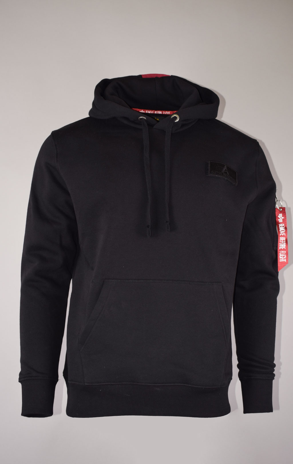 Толстовка ALPHA INDUSTRIES RED STRIPE HOODY black 