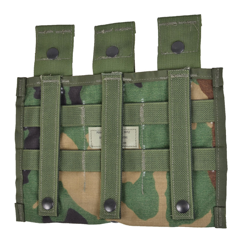 Подсумок магазинный M4/M16 MOLLE tripple mag camo woodland США