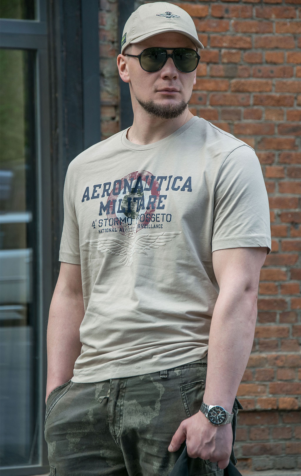 Футболка AERONAUTICA MILITARE SS 22/TR sabbia (TS 1940)