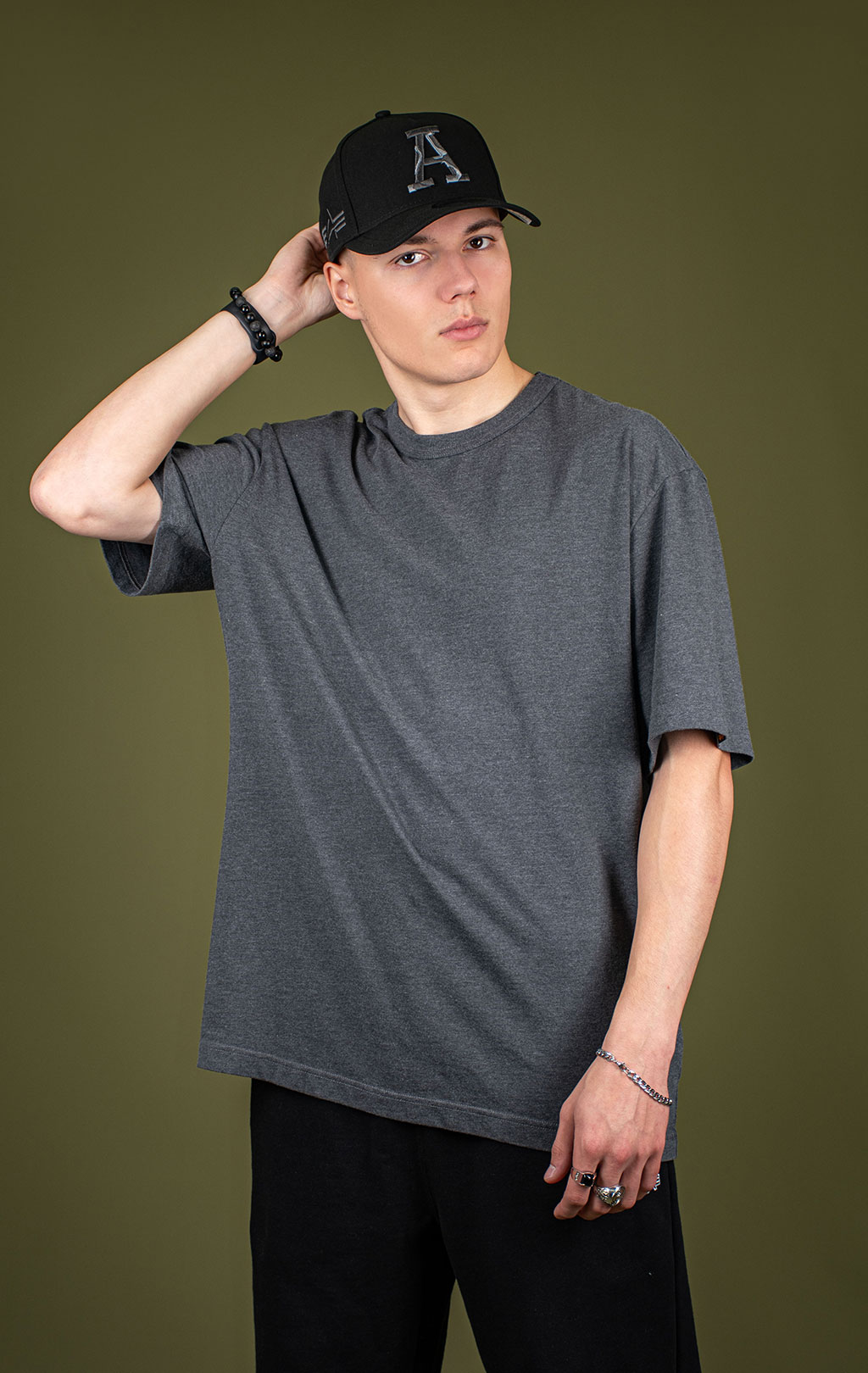 Футболка ALPHA INDUSTRIES ESSENTIAL RELAXED TEE FW 25/26 dark charcoal heather 