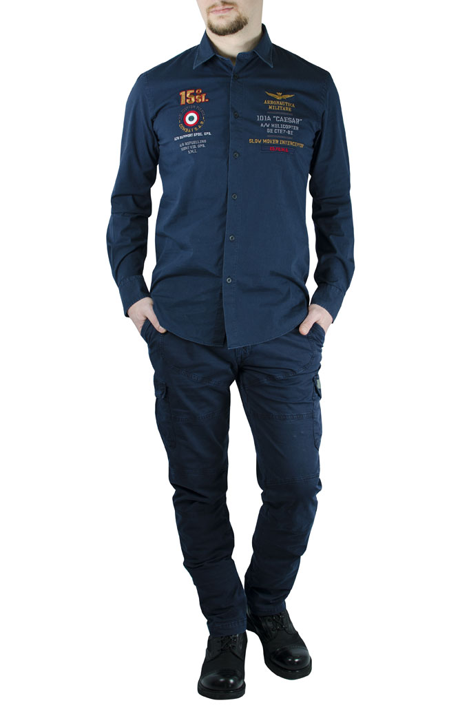 Рубашка AERONAUTICA MILITARE blue navy (CA 1008) 