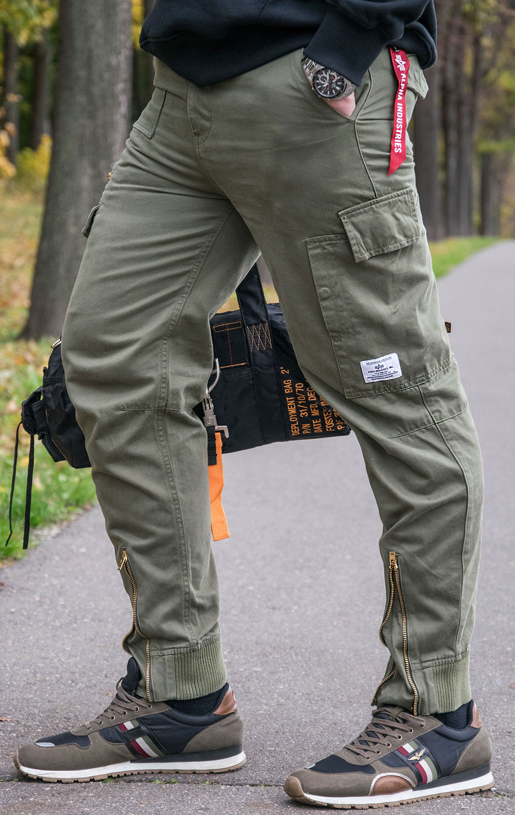 Брюки-карго ALPHA INDUSTRIES A-11 PANT dark olive 