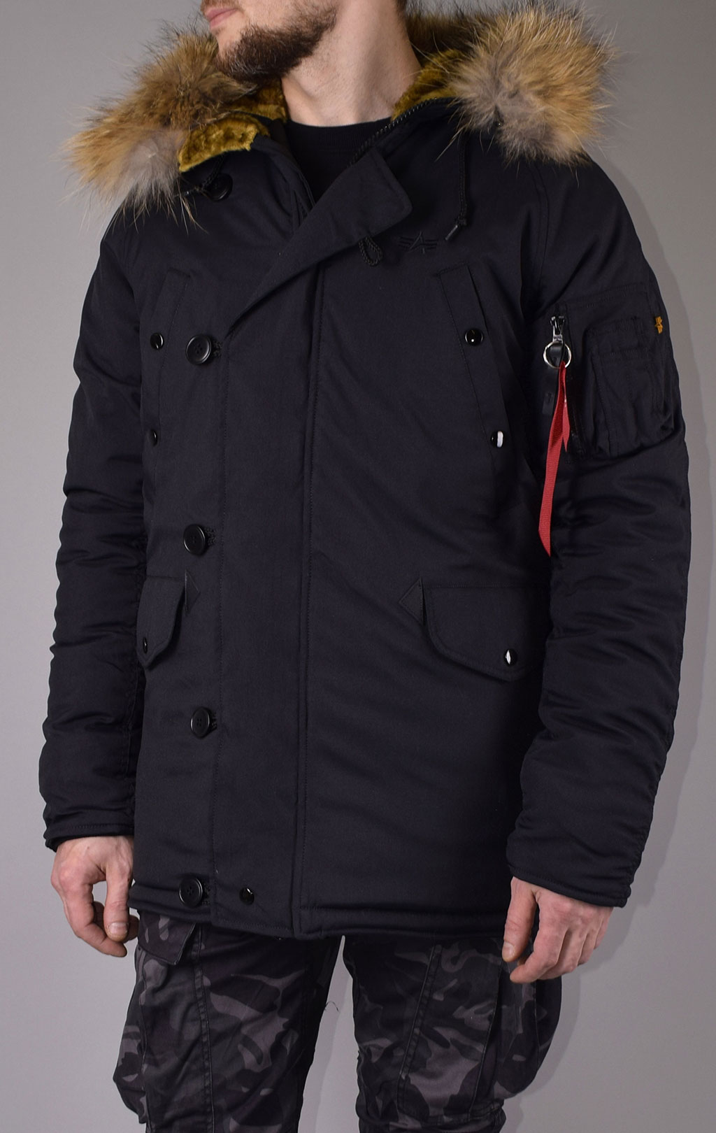 Аляска ALPHA INDUSTRIES EXPLORER big size натур. мех black 