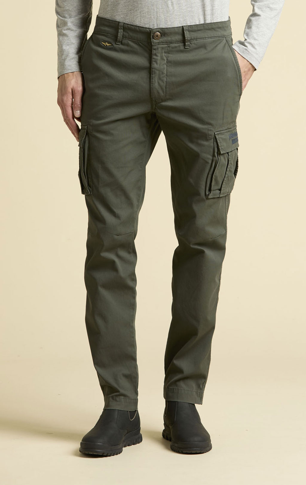 Брюки-карго AERONAUTICA MILITARE плотные FW 25/26/AL beluga grey (PA 1329) 