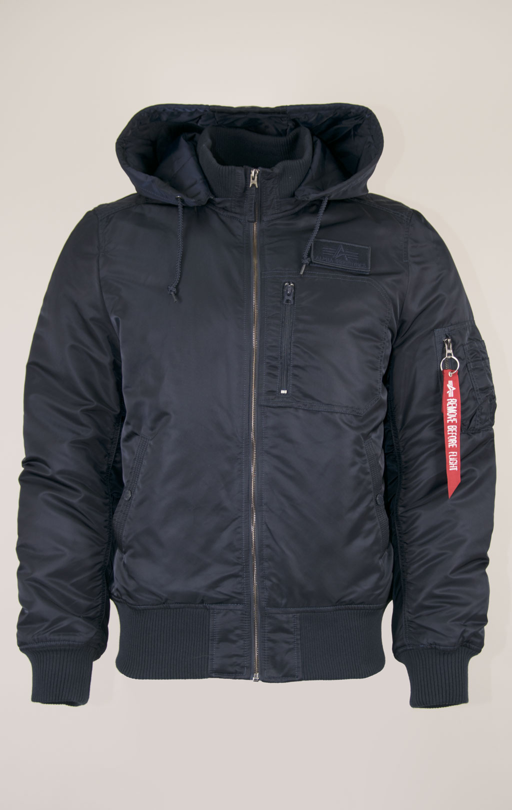 Куртка-бомбер лётная ALPHA INDUSTRIES HOODED RIB MA-1 FW 21 m replica blue 