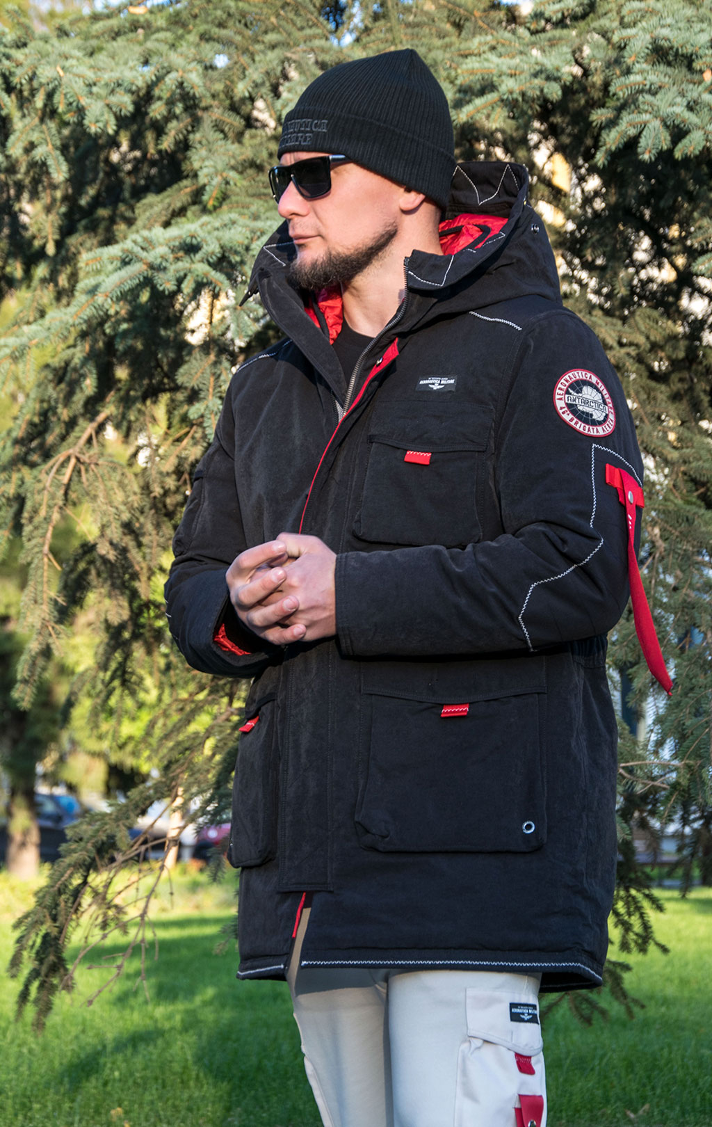 Куртка-парка AERONAUTICA MILITARE ANTARCTICA FW 23/24 m/CN jet black (AB 2110) 