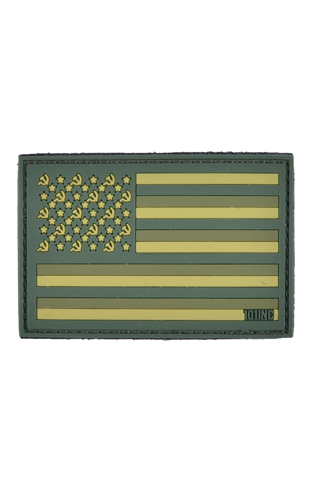 Нашивка ПВХ Fostex SOVJET (on US FLAG) на липучке green khaki 