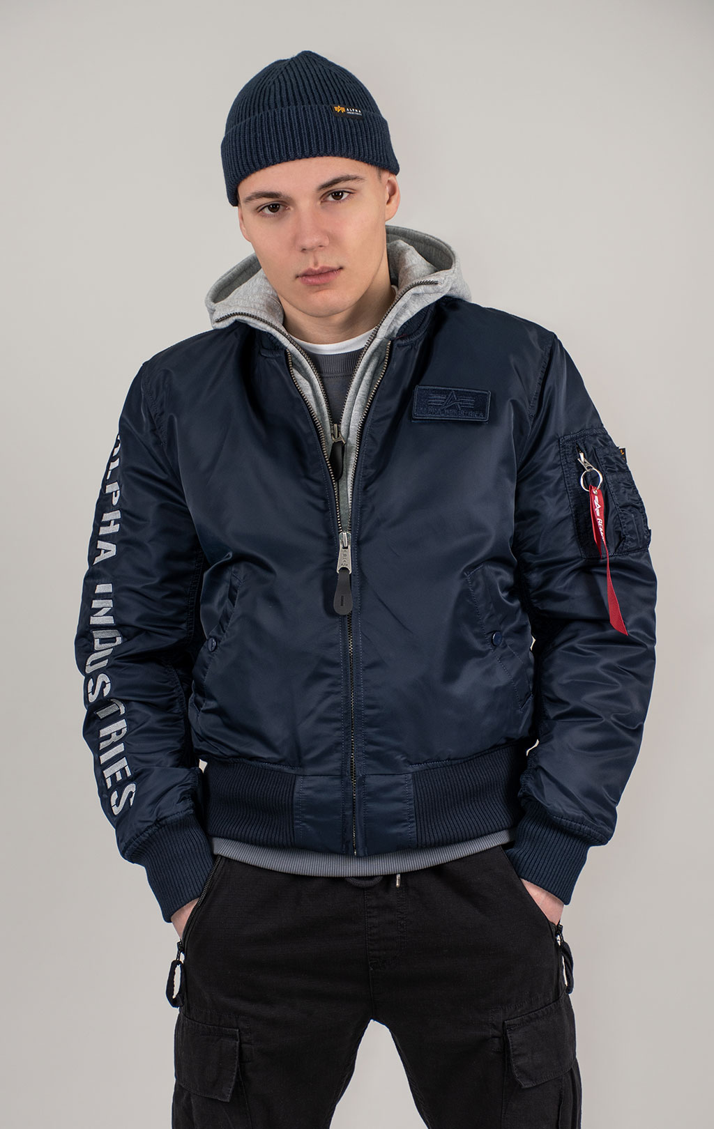 Куртка-бомбер лётная ALPHA INDUSTRIES D-Tec SE MA-1 ultra navy 