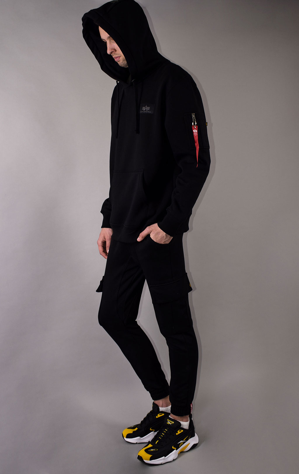 Толстовка ALPHA INDUSTRIES BACK PRINT HOODY CAMO PRINT black/woodland 