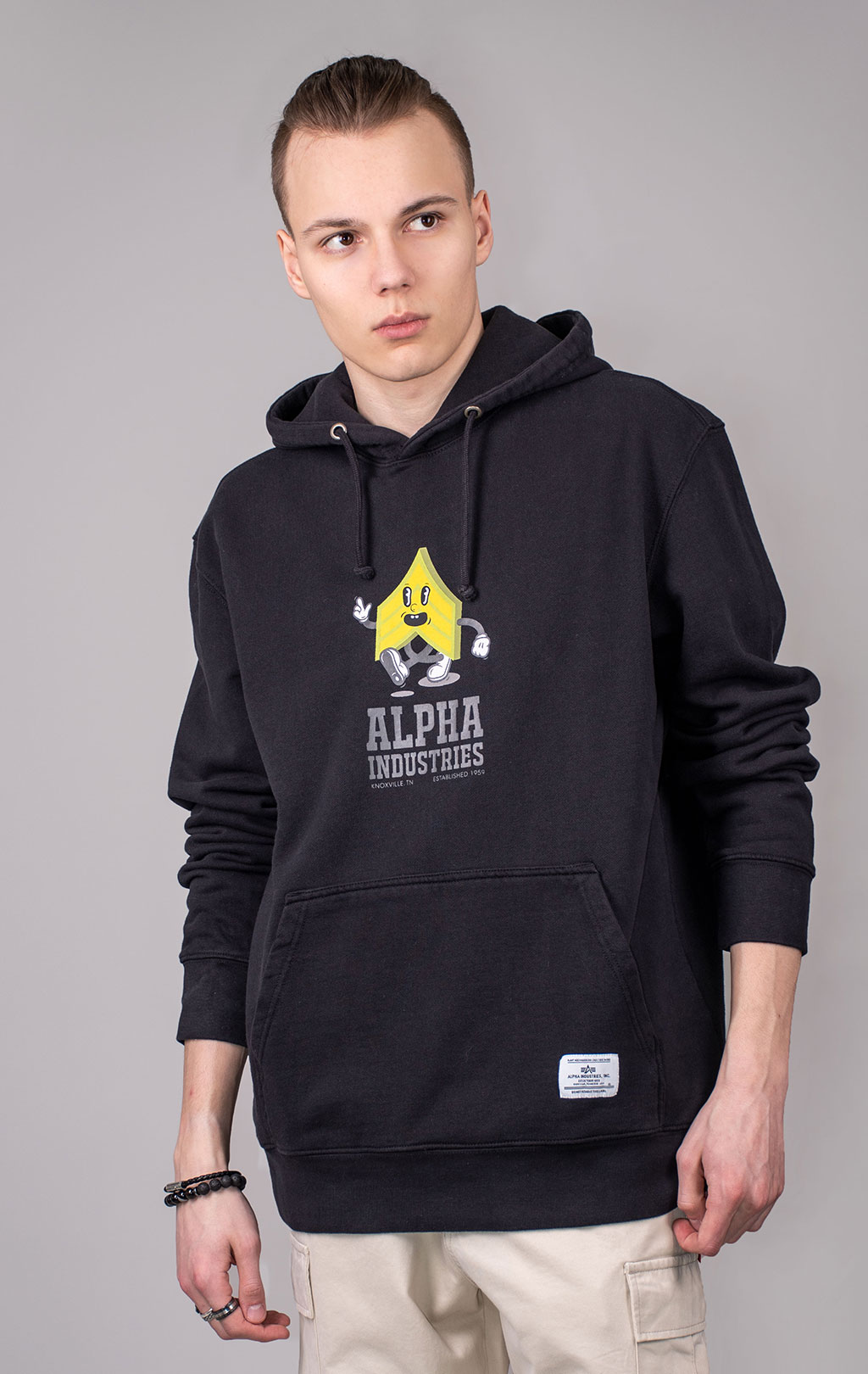 Толстовка ALPHA INDUSTRIES ALPHA BADGE HOODIE SS 24 m black 