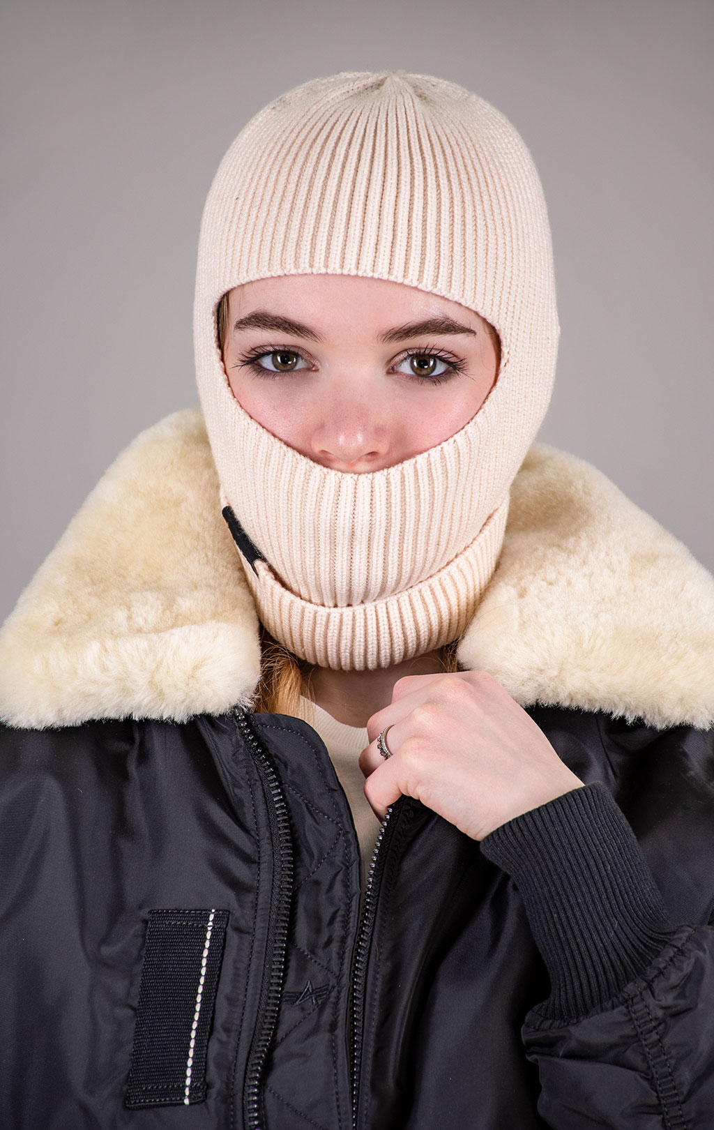 Балаклава ALPHA INDUSTRIES LABEL BALACLAVA jet stream white 