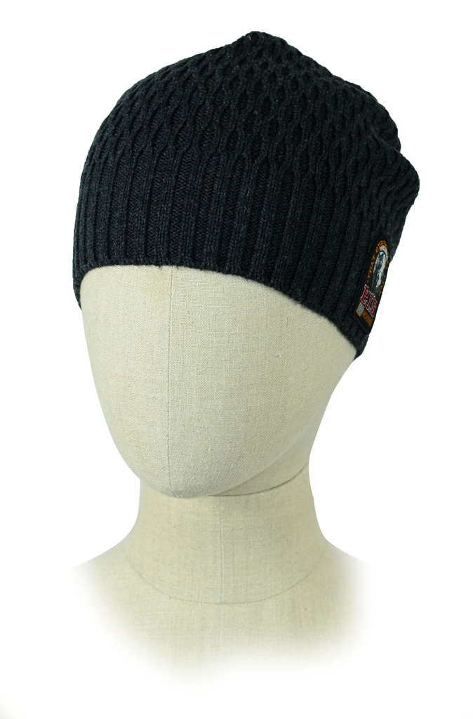 Шапка вязаная PARAJUMPERS LONG HAT black melange 