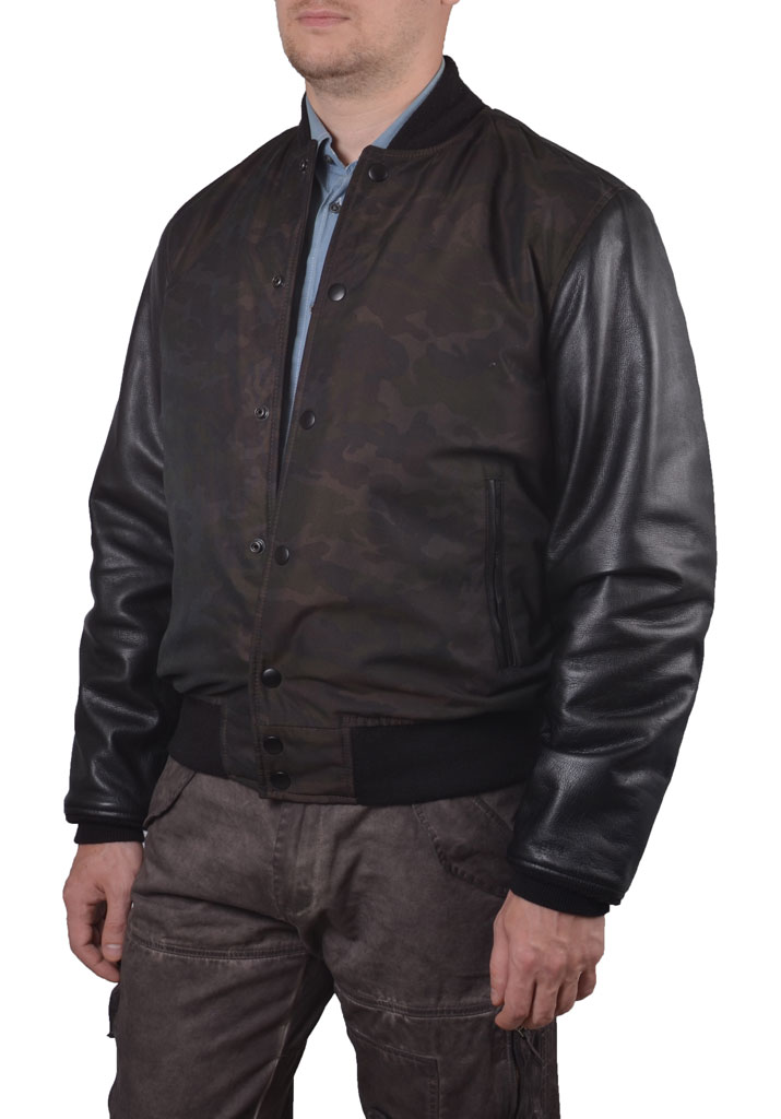 Куртка COCKPIT VARSITY кожа camo (Z24P016) 