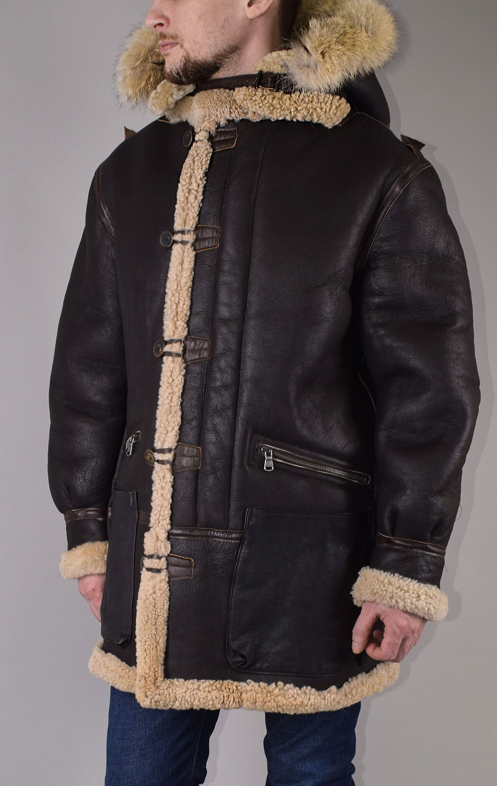 Куртка COCKPIT B-7 ALEUTIAN WW-II овчина dark brown (Z21M035) 