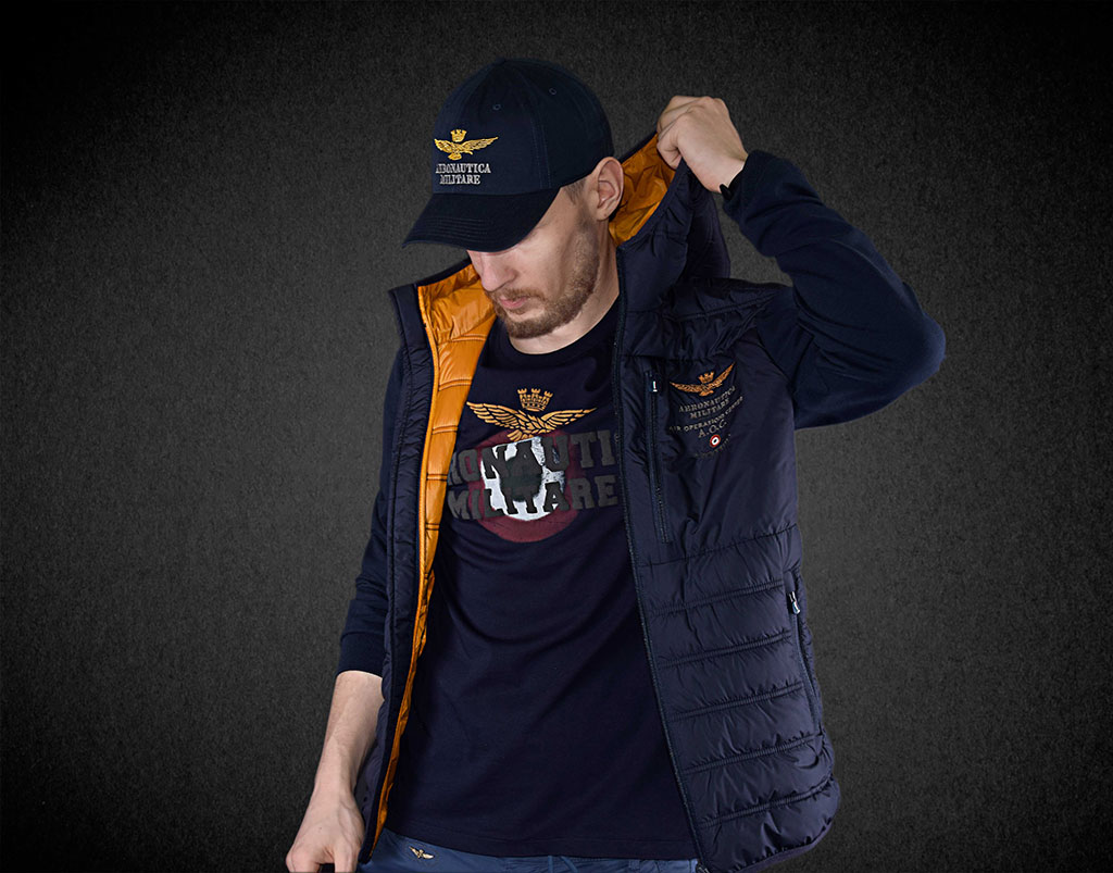 Толстовка с капюшоном AERONAUTICA MILITARE blue navy/blue navy (AF 368) 