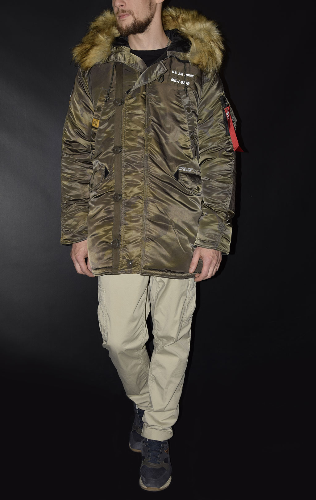 Аляска ALPHA INDUSTRIES AIRBORNE N-3B dark olive camo 