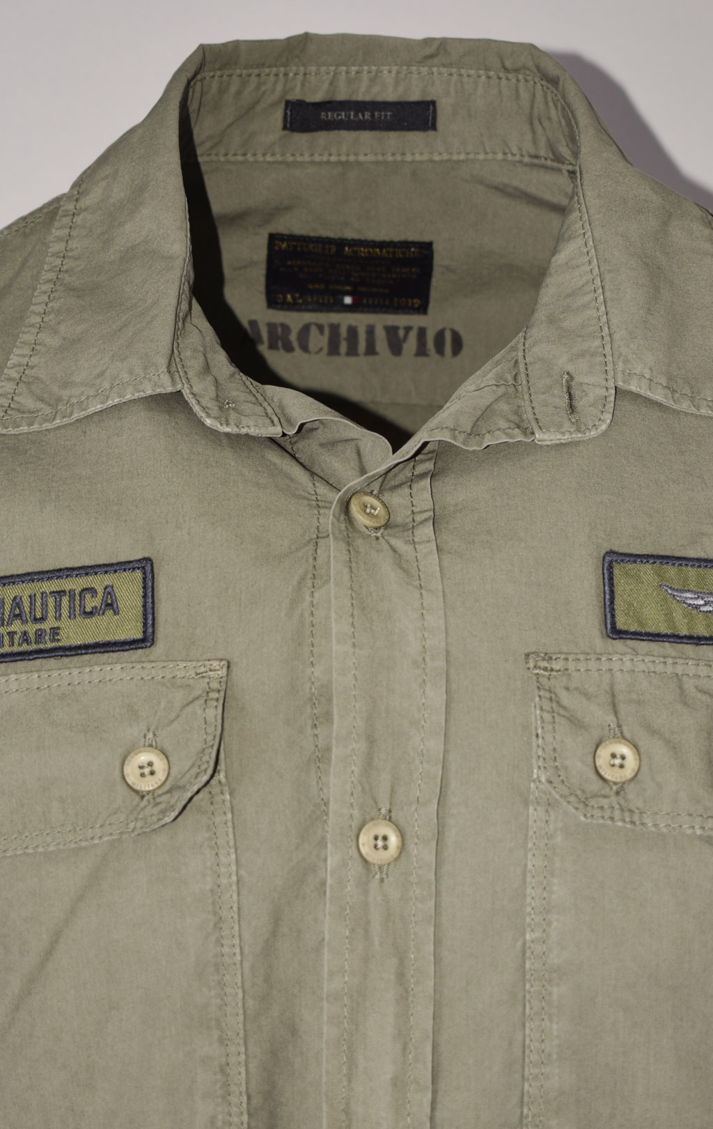 Рубашка AERONAUTICA MILITARE SS 23/AL verde (CA 1230) 