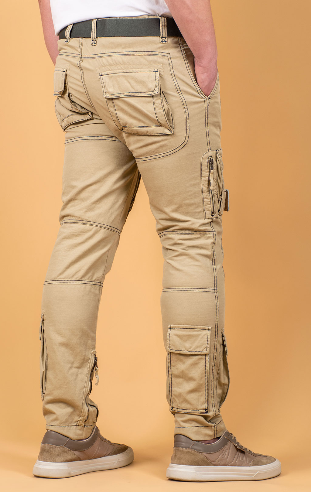 Брюки-карго AERONAUTICA MILITARE ANTI-G SS 25 m/AL antelope beige washed (PA 1663) 