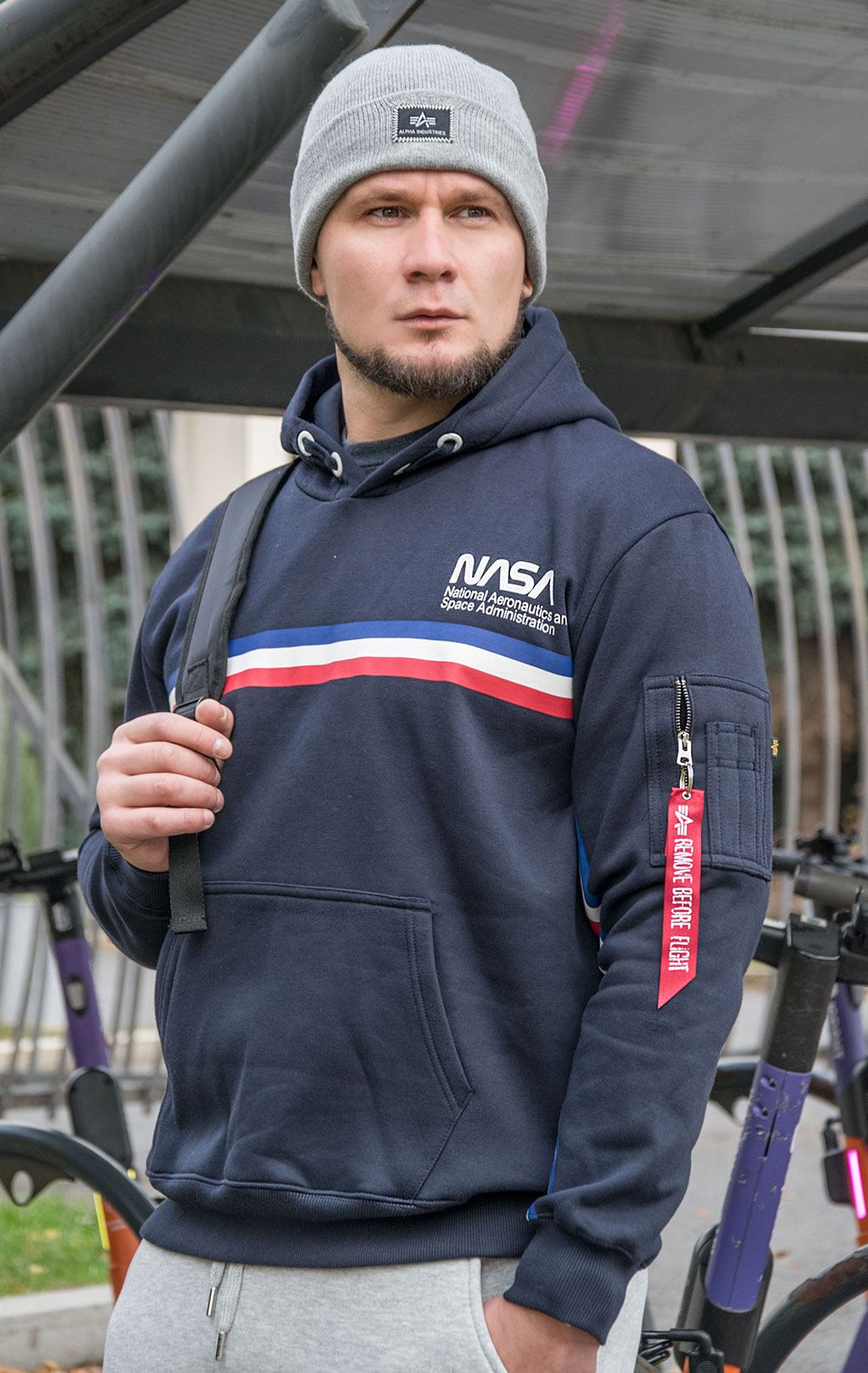 Толстовка ALPHA INDUSTRIES NASA ISS HOODY rep. blue 