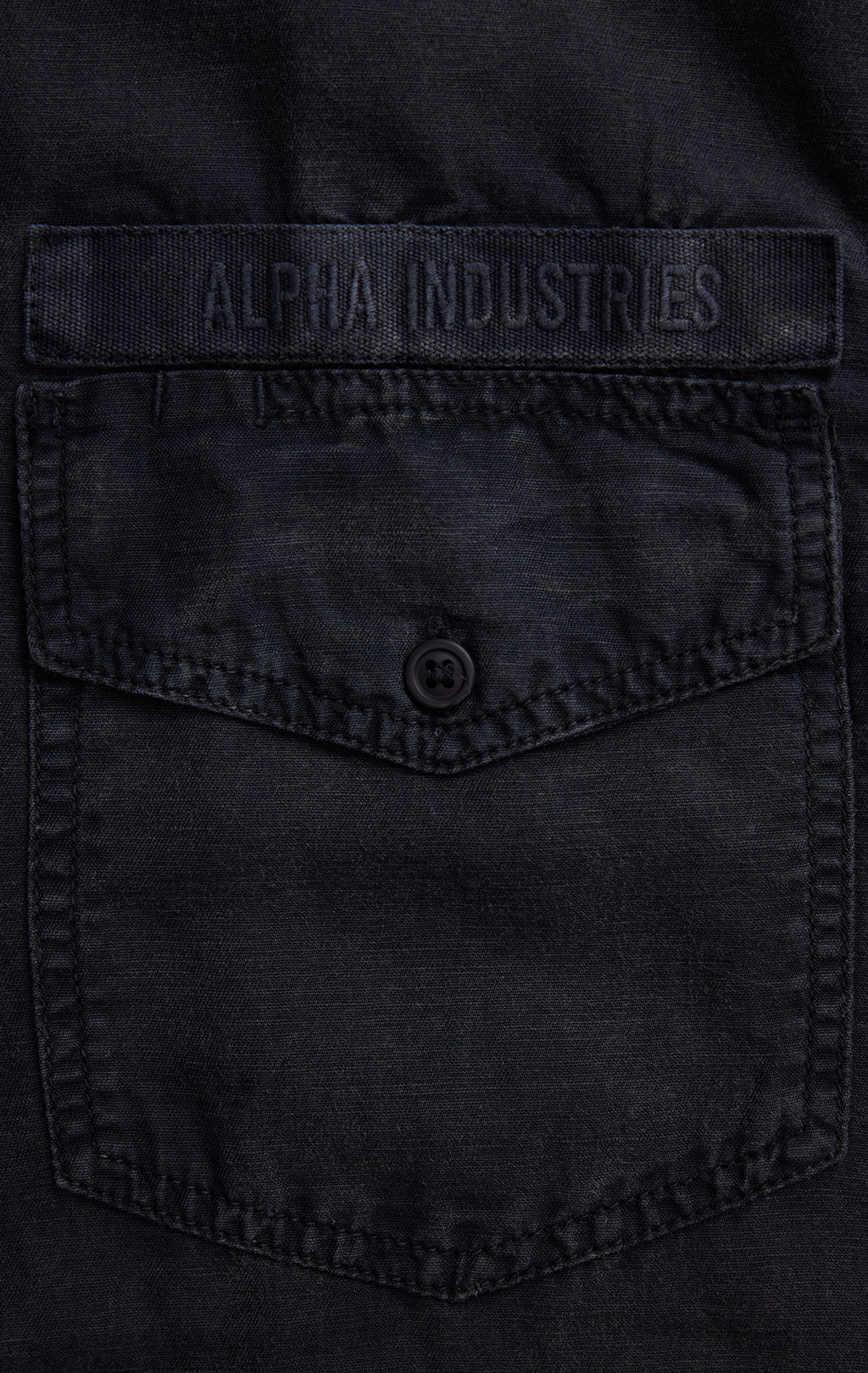 Ветровка-рубашка ALPHA INDUSTRIES SHORT SLEEVE WASHED FATIGUE SHIRT JACKET SS 24 m black 