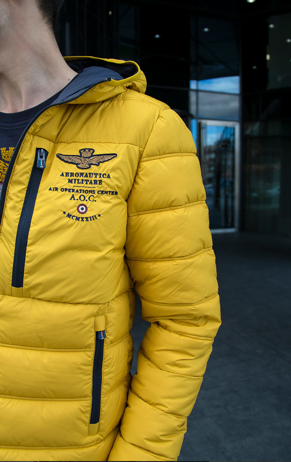 Куртка-пуховик AERONAUTICA MILITARE FW 19/20 giallo (AB 1686) 