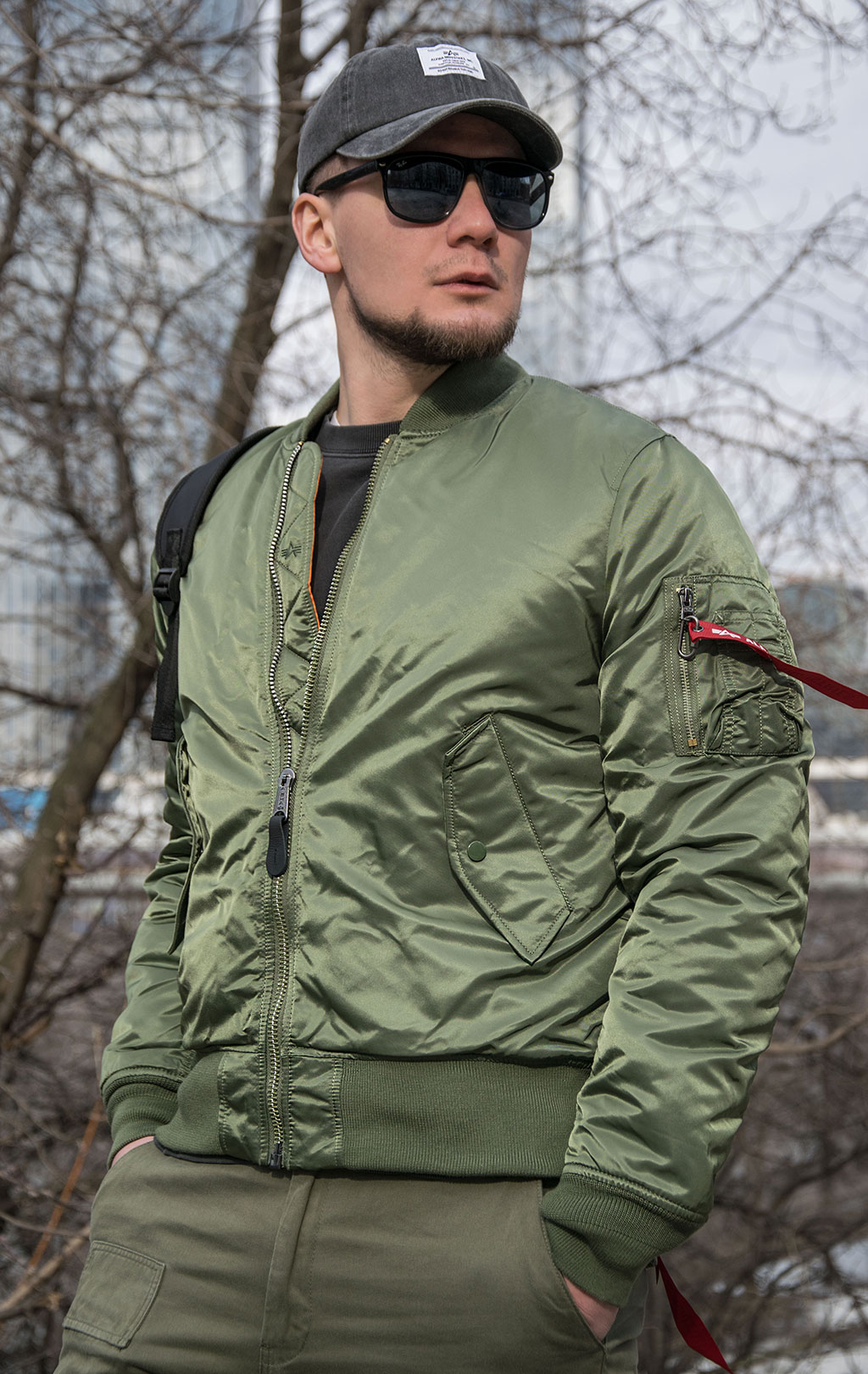 Бомбер ALPHA INDUSTRIES SLIM FIT/EUROPEAN FIT MA-1 SS 23 m sage 