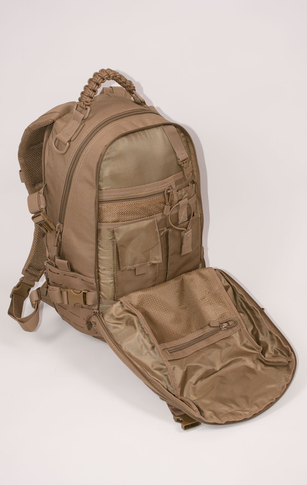 Рюкзак тактический 30L front laser cut, paracord dark brown BS-544 Китай