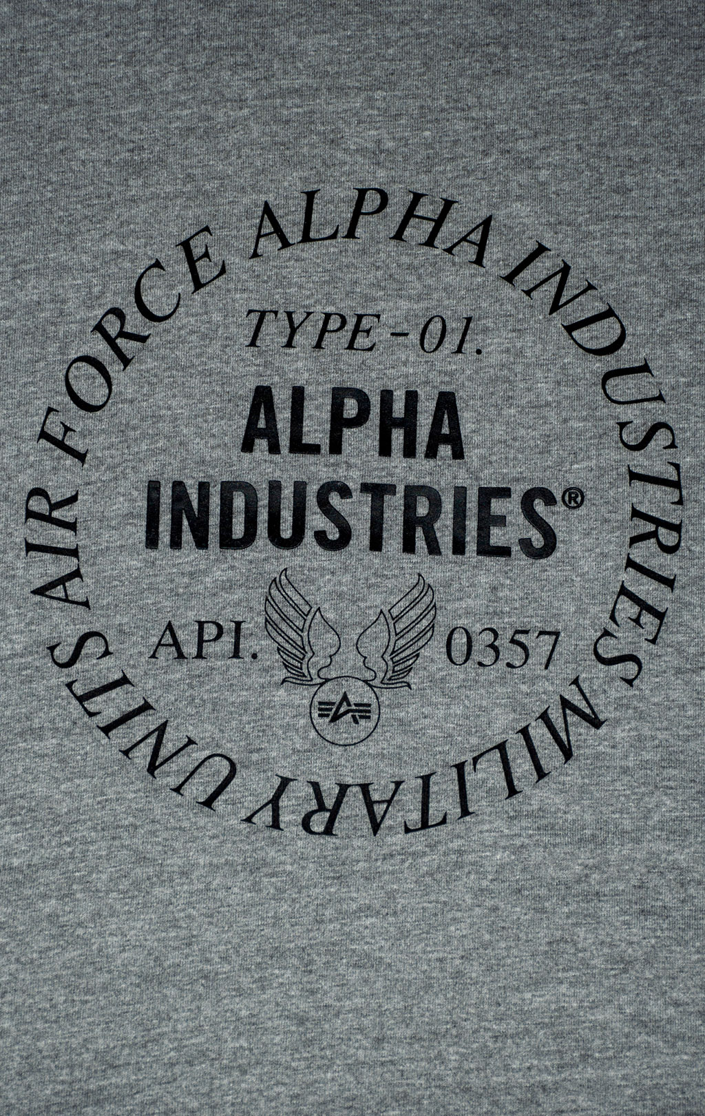 Футболка ALPHA INDUSTRIES UNFRM TYPE-01 TEE SS 25 m medium charcoal heather 