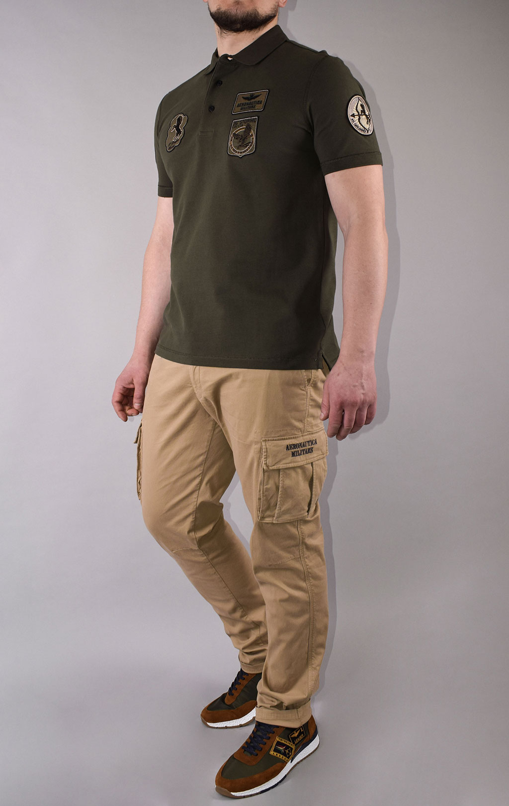 Футболка-поло AERONAUTICA MILITARE SS 21/TR verde scuro (PO 1538) 