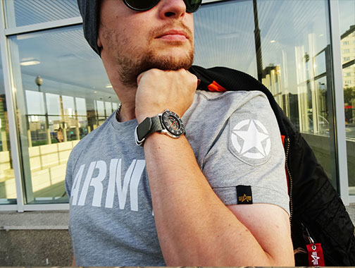 мужская футболка милитари, ARMY, часы Traser, Alpha Industries