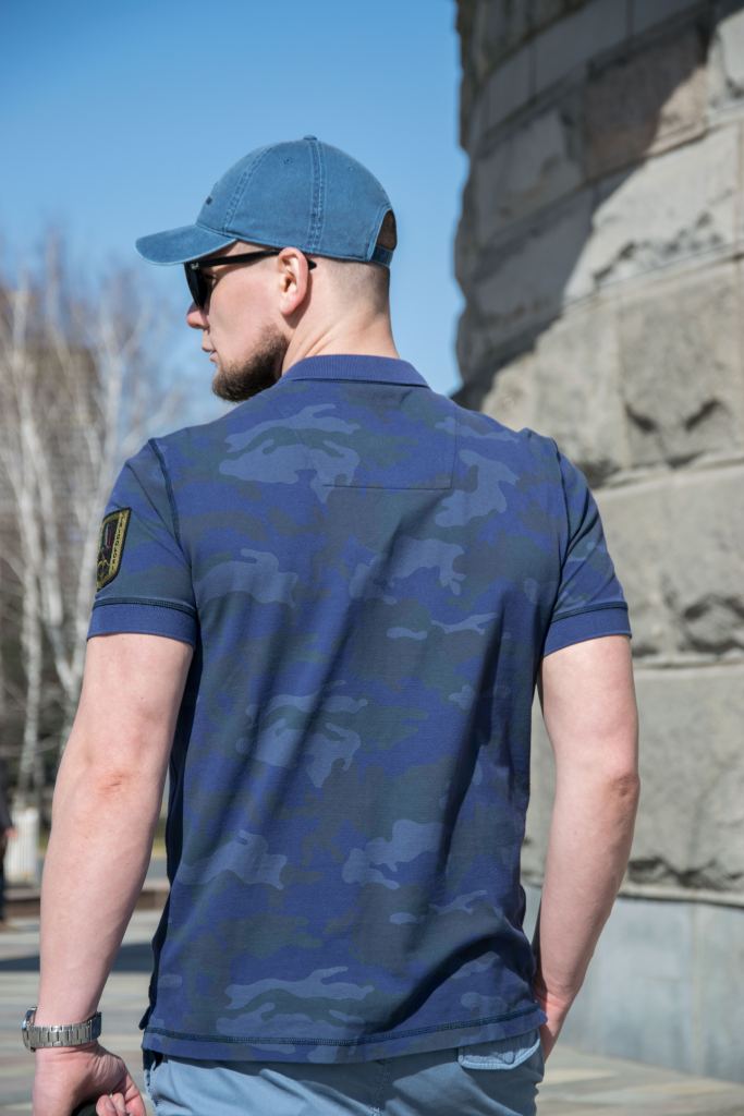 Футболка-поло AERONAUTICA MILITARE SS 23 camouflage pilot blue PO 1674 фото 2