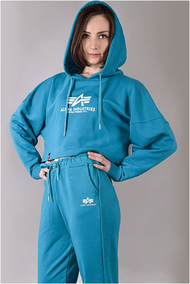 Женская толстовка ALPHA INDUSTRIES BASIC HOODY COS blue lagoon